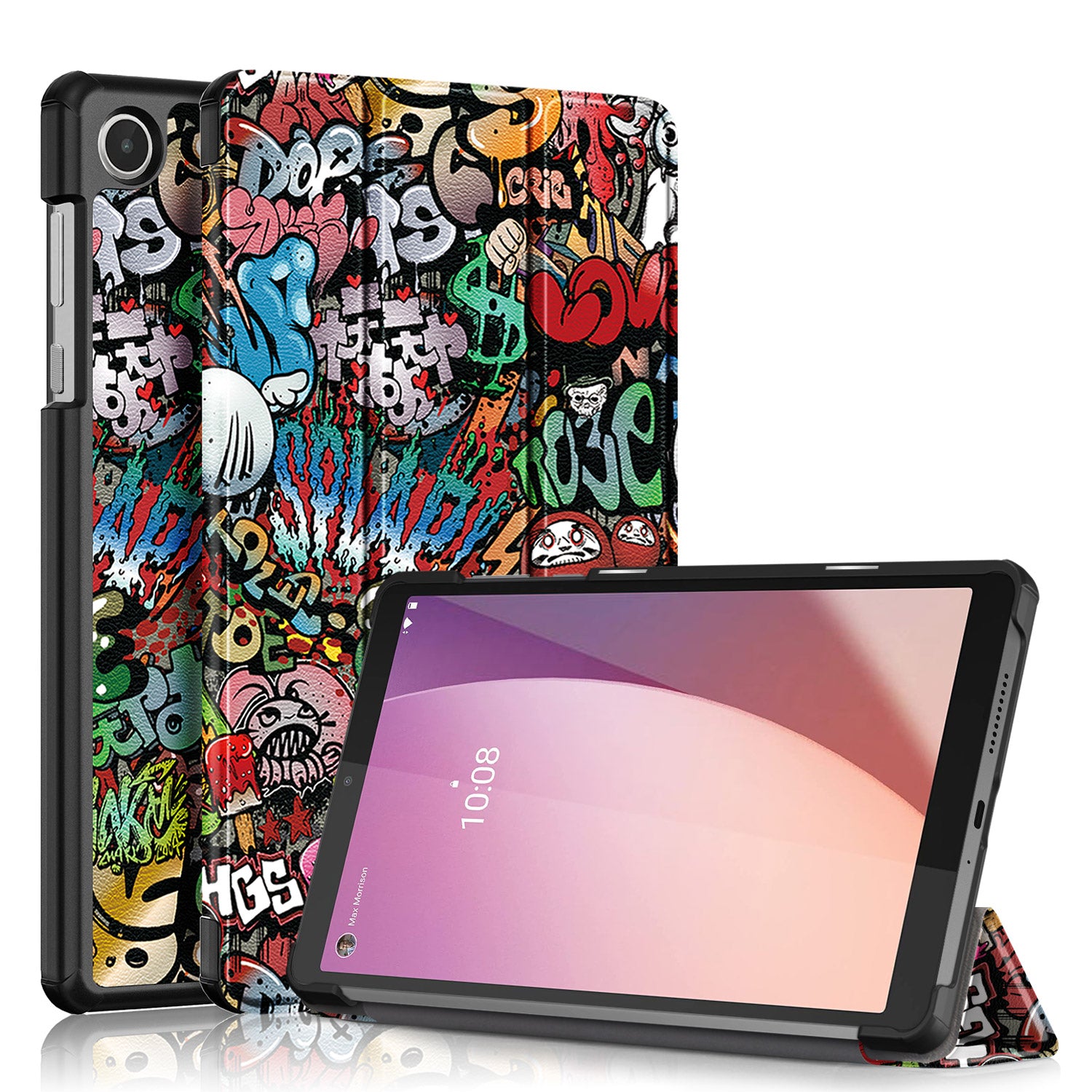 Pattern Printing Tablet Case for Lenovo Tab M8 Gen 4 TB-300FU Tri-fold Stand Tablet PU Leather Cover Pattern Printing Tablet Case for Lenovo Tab M8 Gen 4 TB-300FU Tri-fold Stand Tablet PU Leather Cover
